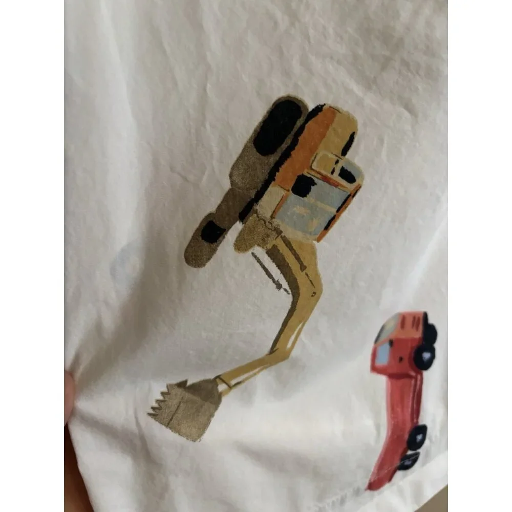 Pottery Barn Kids Busy Builder Rocks Construction PAIR Standard Pillowcases